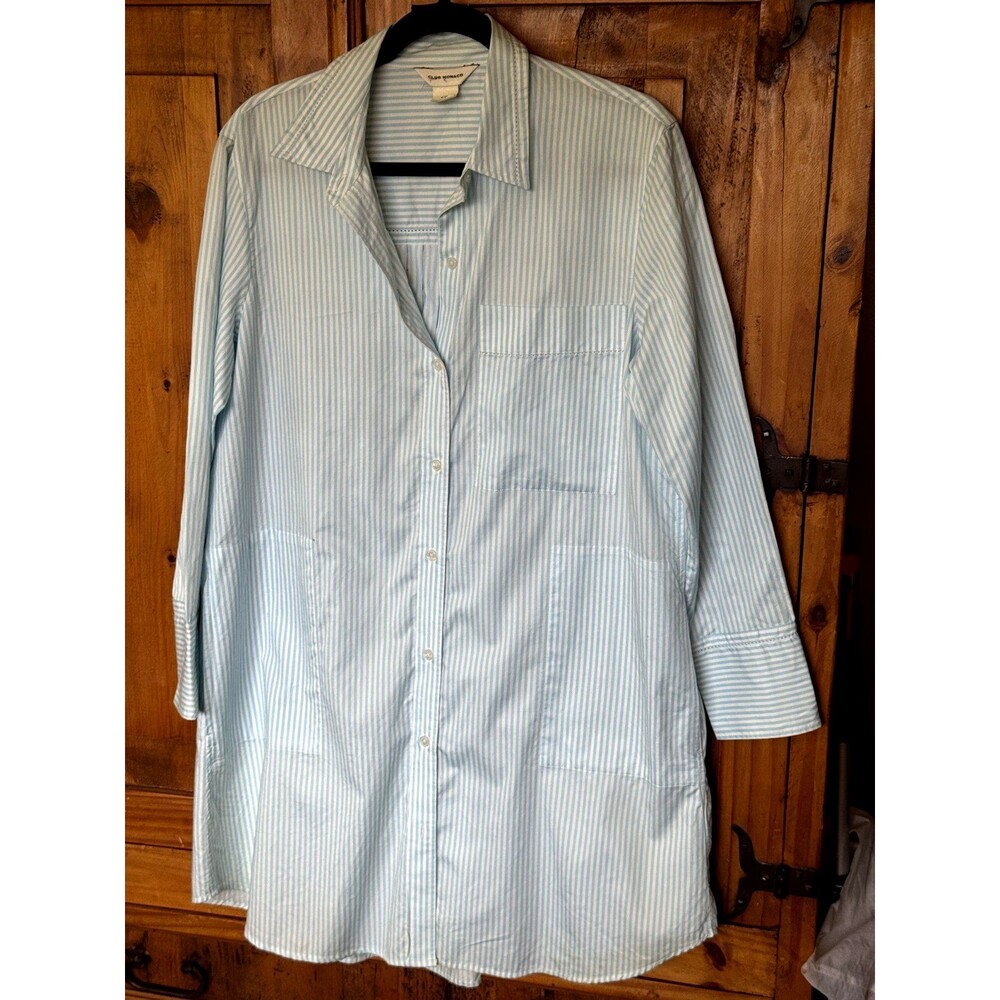 Club Monaco NWOT Striped Button Front Tunic Top Size L